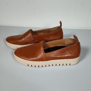 Vionic Uptown A-Line Brown Leather Slip On Loafer Sneaker 6.5